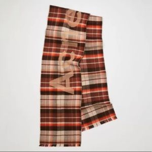 Skinny check scarf brown/orange